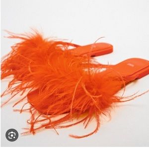 Zara feather slides bloggers favorite